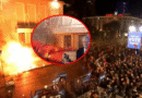 Protesta e PD-së në Shqipëri – Hidhet molotov, policia përgjigjet me gaz lotsjellës, Berisha flet për fitore