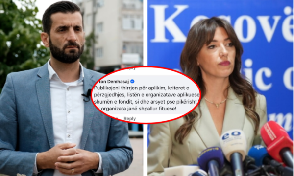 Demhasaj i reagon Haxhiut për ekspozitën e Gashit: Publikoni kriteret e përzgjedhjes e shumën e fondit, tregoni arsyet pse fituan këto organizata